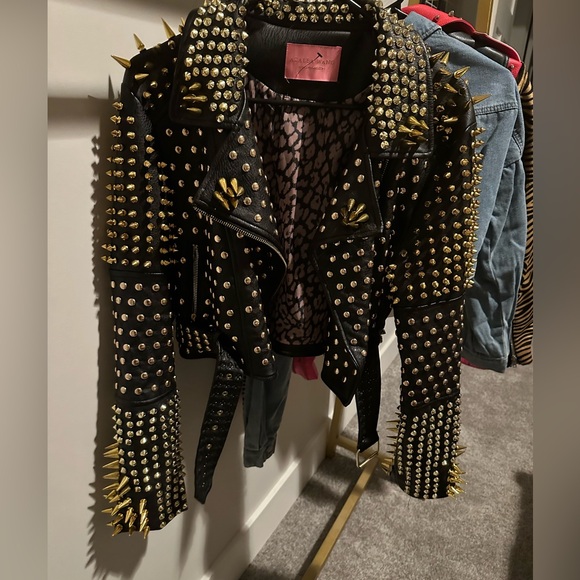 Studded Moto Leather Jacket - Picture 1 of 2